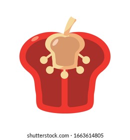 rote Glocke, Pfeffersymbol auf weißem Hintergrund, Studioaufnahme, Vektorillustration