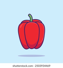 Red bell pepper illustrations red capsicum cartoon spicy isolated on solid color background