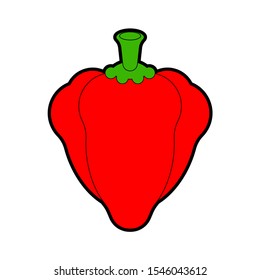 Red Bell pepper isolated. cartoon Vegetable. Food vector illustration