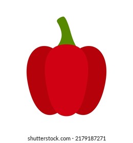 Red Bell Pepper isolated on white background