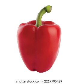 red bell pepper isolated on white background