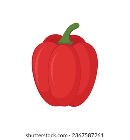 Pimienta roja aislada en un fondo blanco. Ilustración vectorial de pimienta.