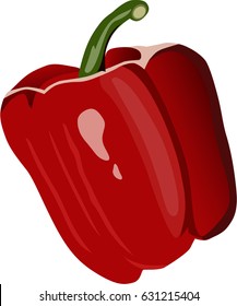 red bell pepper on white background