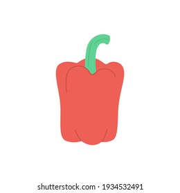 Red Bell Pepper Or Sweet Capsicum Flat Vector Icon For Food Apps And Websites