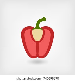 red bell pepper symbolvector illustration - eps 10