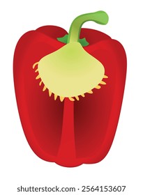 Red bell pepper, vector illustration