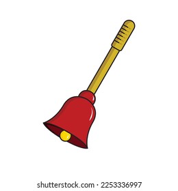 red bell stick vector illustration