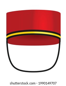 Red bellboy hat. vector illustration