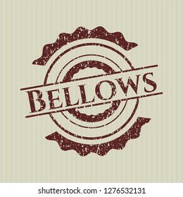 Red Bellows rubber stamp with grunge texture