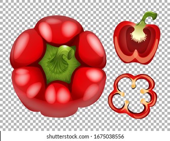 Red bellpepper on transparent background illustration