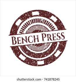 Red Bench Press distress grunge style stamp