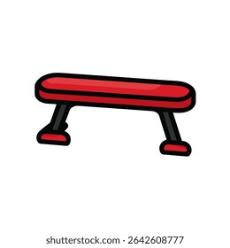 red bench supports lifting sports on clean background