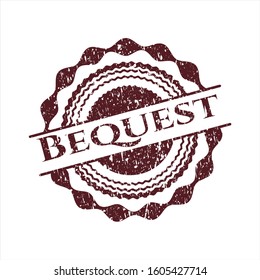 Red Bequest distressed rubber seal with grunge texture