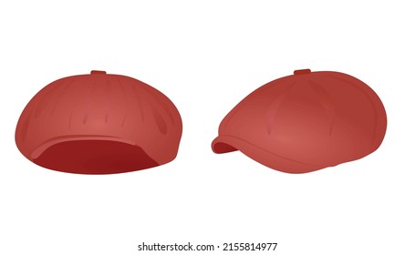 Red beret cap. vector illustration