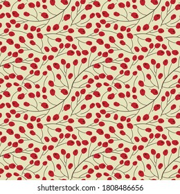 Patrón de berry rojo Otoño de fondo transparente para Vector