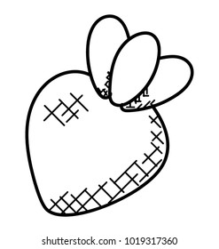 
Red berry or strawberry hand drawn doodle icon
