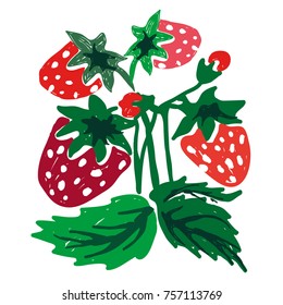 Red berry strawberry illustration. Strawberry icon. 