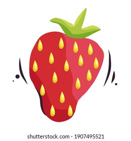 Red berry strawberry. Vector illustration.