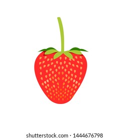 Red berry strawberry vector isolated on white background, Bright colored fruit with a sweet aroma and sour taste