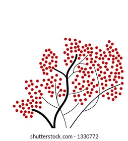 red berry tree vector