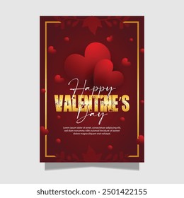 Red Best Happy valentines day event flyer design template