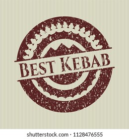 Red Best Kebab distressed with rubber seal texture