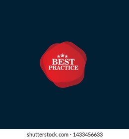Red Best practice Label. Can be used as label,sticker,tag or emblem. designed for websites,banner, advert materials.