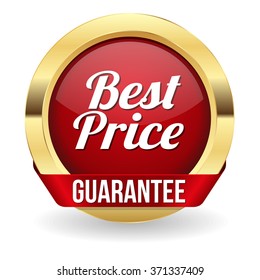 Red Best Price Button Gold Border Stock Vector (royalty Free) 371337409 