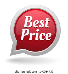 Red best price speech bubble