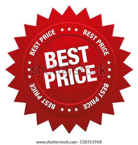 Red best price star button