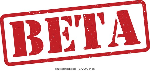 Carimbo beta vermelho sobre fundo branco