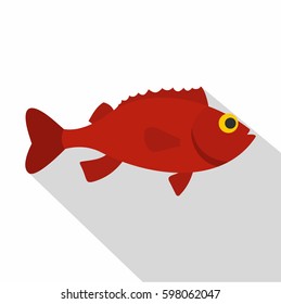 Red betta fish icon. Flat illustration of red betta fish vector icon for web isolated on white background