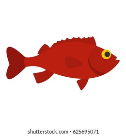 Red betta fish icon flat isolated on white background vector illustration