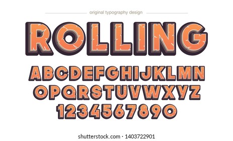 Red Bevel Bold Stone Typography Isolated Design