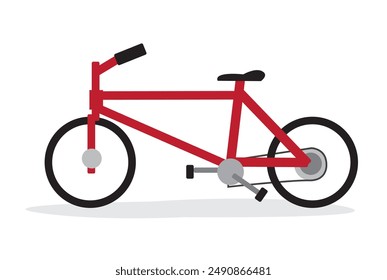 Red bicycle in cartoon style. Editable Clip Art.