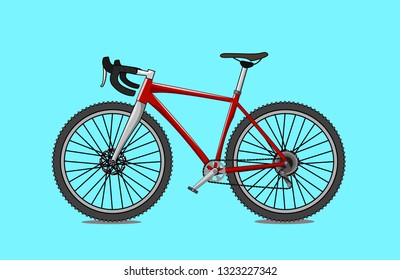 red bicycle cyclocross flat design