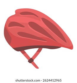 Red bicycle helmet ensuring safety and protection while cycling on roads and trails