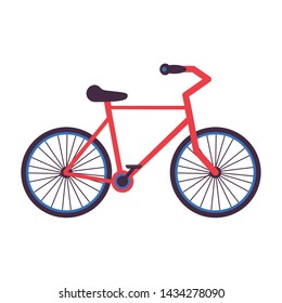 red bicycle on white background and isolated symbols vector illustration graphic design