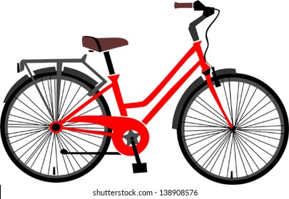 Red Bicycle Vector