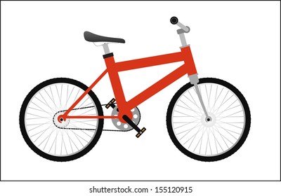 Red bicycle. Vector illustration
