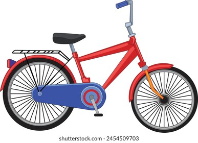 A red bicycle vector illustration