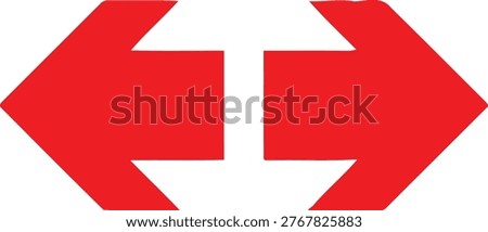 Red bidirectional arrow icons pointing left and right with a gap between them Vector