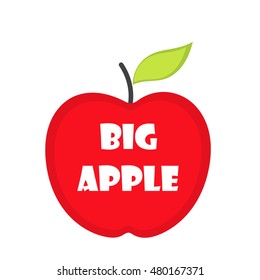 Red Big Apple. Vector illustration