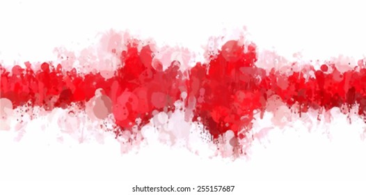 Red big brush strokes bow. Vector version