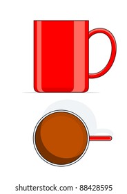 red big cup vector illustration isolated on white background