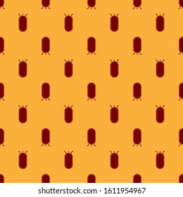 Red Big full length mirror for bedroom, shops, backstage icon isolated seamless pattern on brown background.  Vector Illustration