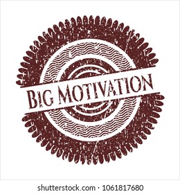      Red Big Motivation rubber stamp with grunge texture