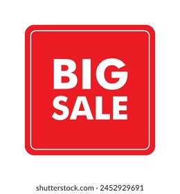 Red Big sale discount badge promo sign special offer special price square badge