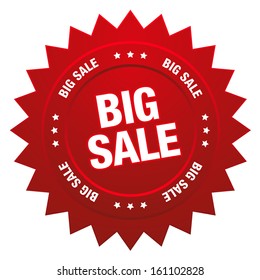 Red big sale star button