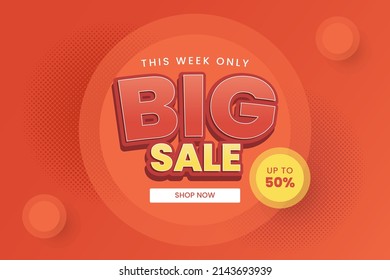 Red Big Sale Template Design Background